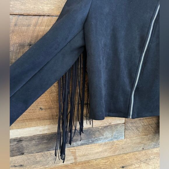 SHEIN Zip Up Fringe Trim Jacket sz 2 XS - Picture 6 of 15